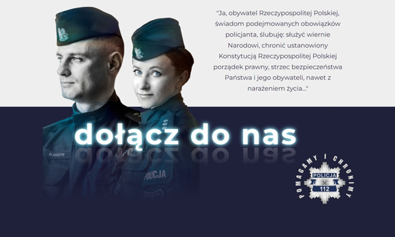 Plakat z policjantami i rotą